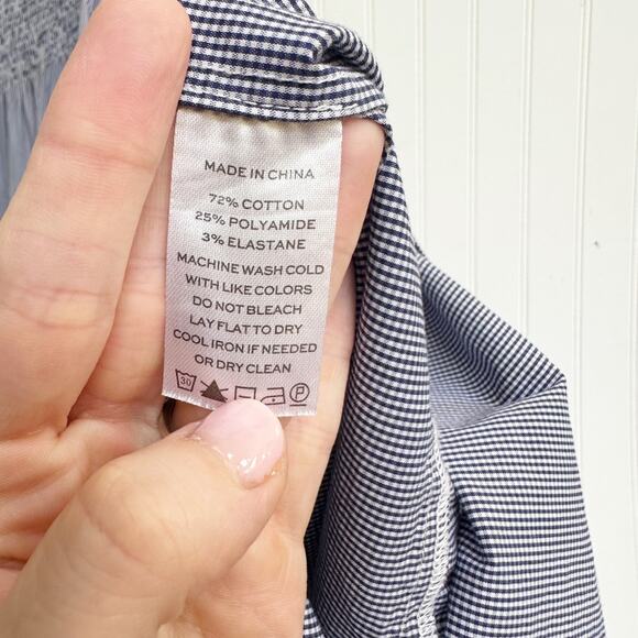 Hill House Ellie Maxi Nap Dress Blue Striped Cotton Sleeveless Smocked Small - Picture 2 of 7